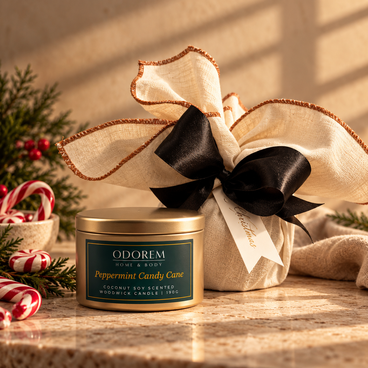 Peppermint Candy Cane - Christmas Tin