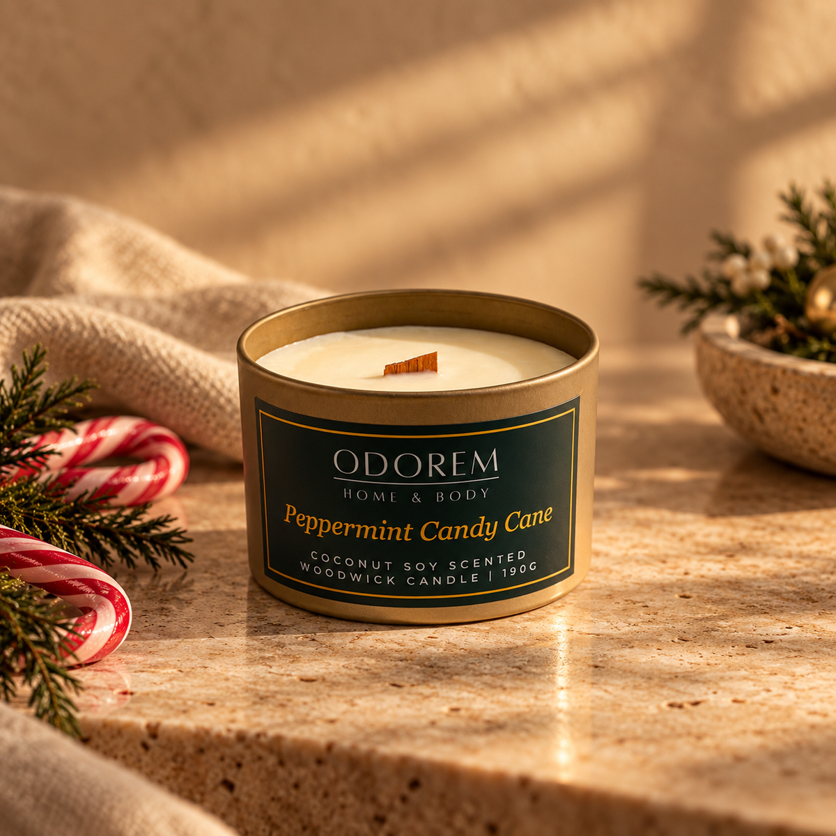 Peppermint Candy Cane - Christmas Tin